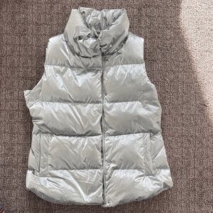 Athleta Shiny Silver Puffer Vest